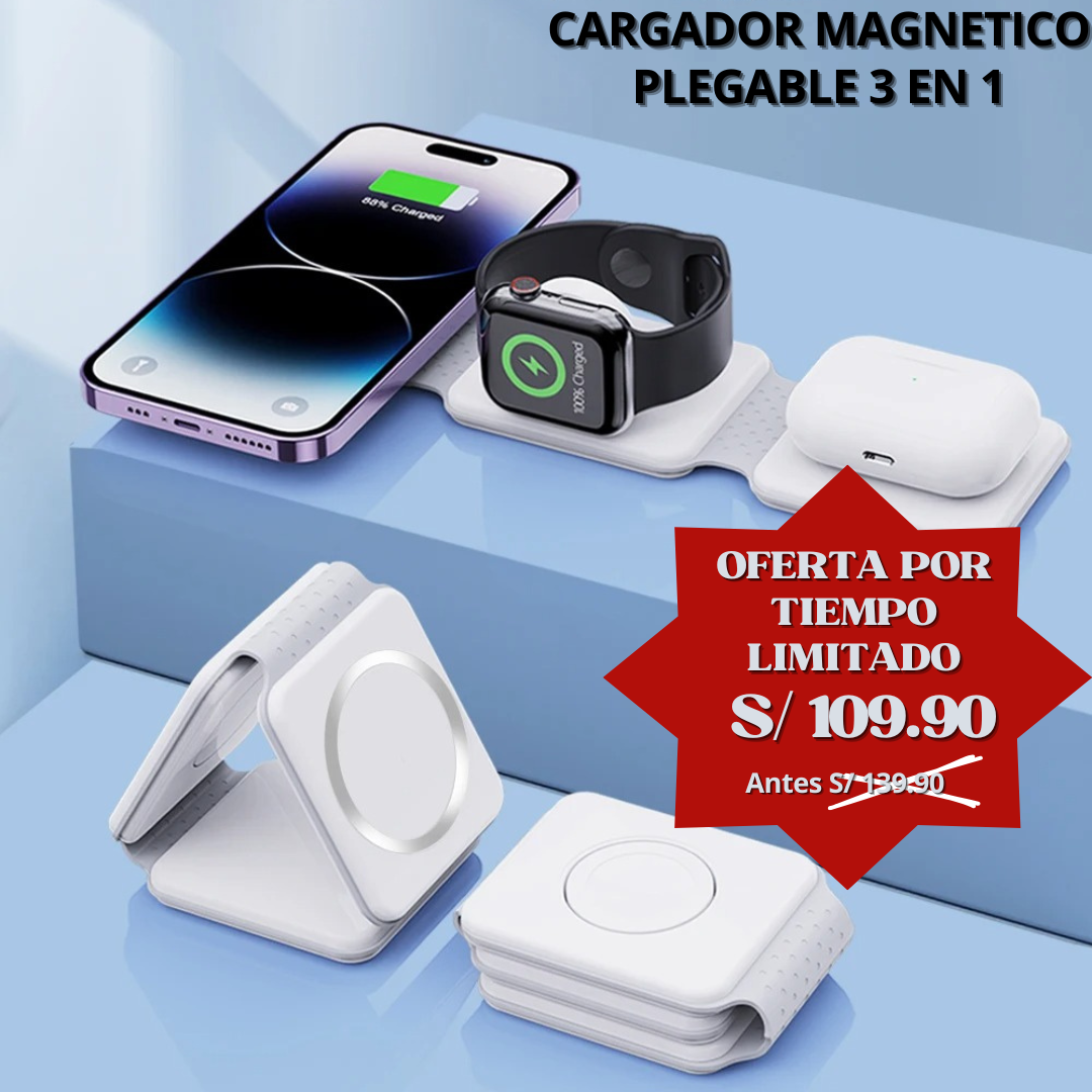 Cargador Magnético Plegable 3 en 1